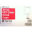 Fabri-Kal PET Clear Drink Cups - 600 Count (24oz)